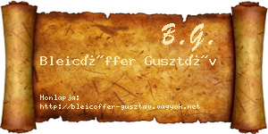 Bleicöffer Gusztáv névjegykártya